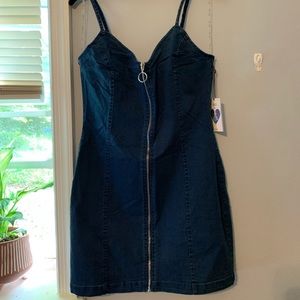 NWT Denim Zip Up Dress